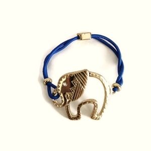 elephant bracelet with blue strap